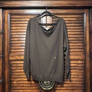 Aéropostale Brown Off Shoulder Sweater Women’s XXL Slouchy Soft 100% Cotton